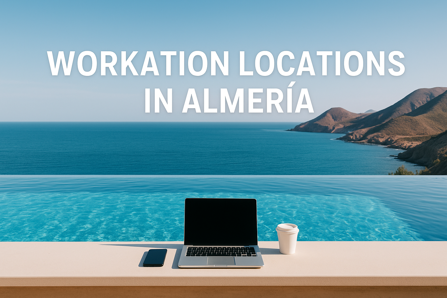 Panorama-Blick auf das Meer von einem modernen Apartment in Almería
